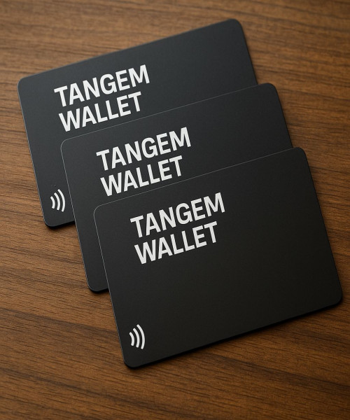TANGEM HARDWARE WALLET LOADED WITH BITCOIN.